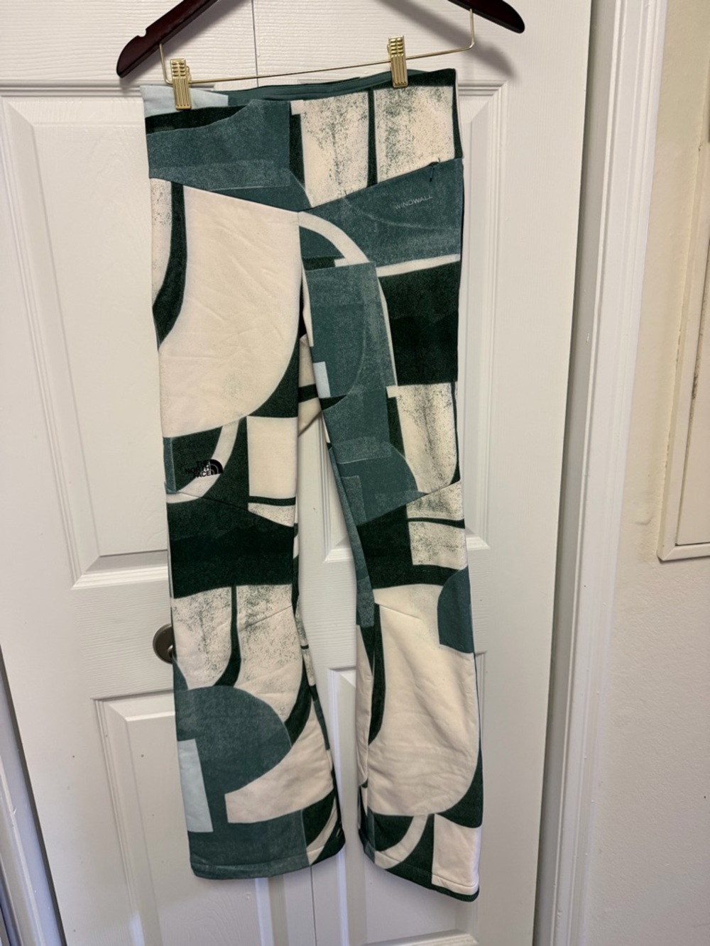 The North Face Green & White Geo Fleece Pants